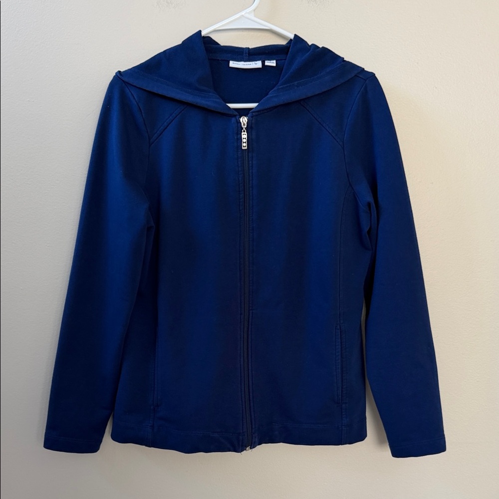 Susan Graver Blue Zip-Up Jacket, Sz S
